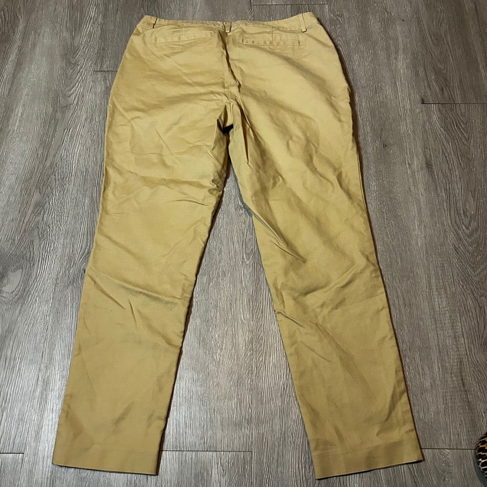 Michael Kors Womens Khaki Chino Pants Zip Pockets Tan Straight Leg Sz 12 Office - Picture 5 of 7